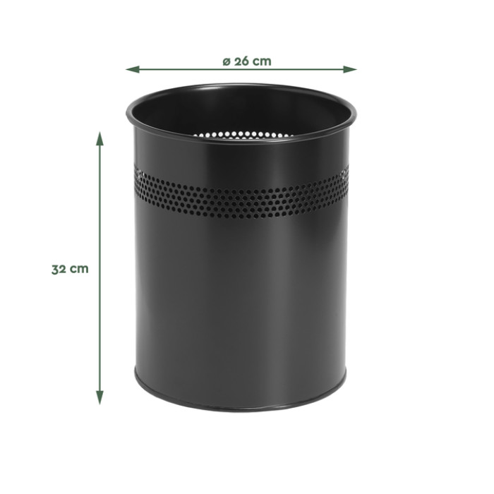 Papierbak BRASQ 15 liter zwart