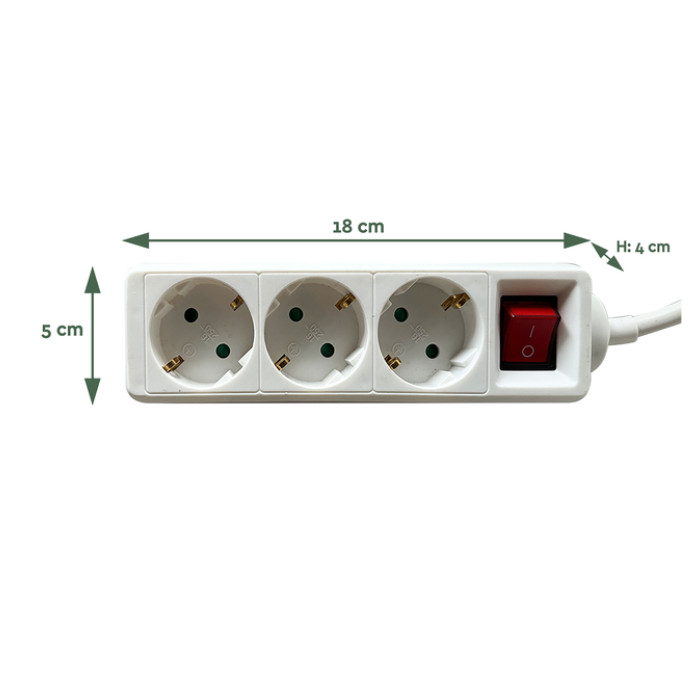 Stekkerdoos BRASQ  3 voudig 1.4 meter wit