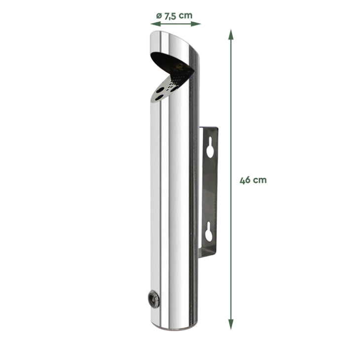 Asbak BRASQ wand AT200 RVS