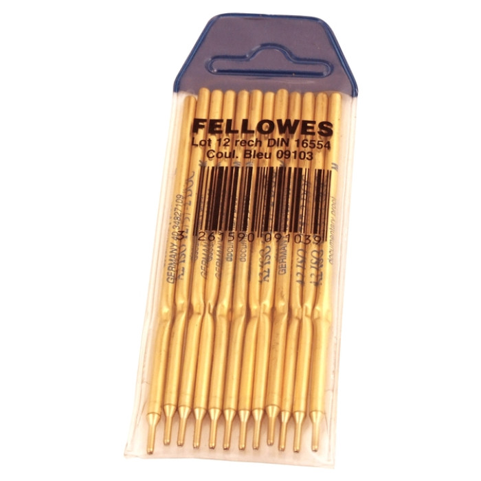 Balpenvulling Fellowes DIN voor baliepen blauw 12 stuks