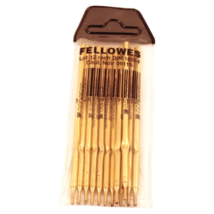 Balpenvulling Fellowes DIN voor baliepen zwart 12 stuks