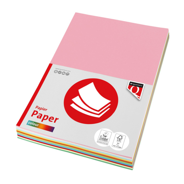 Kopieerpapier Quantore Colour A4 120gr 10 kleuren x 10 vel 100 vel