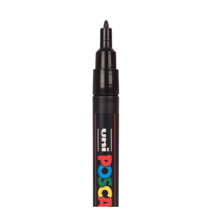 Paintmarker Uni POSCA PC3M fijn assorti set à 4 stuks