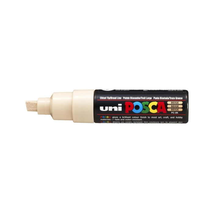 Paintmarker Uni POSCA PC8K breed schuin beige