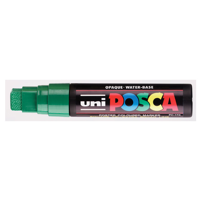 Paintmarker Uni POSCA PC17K extra breed rechthoek donkergroen