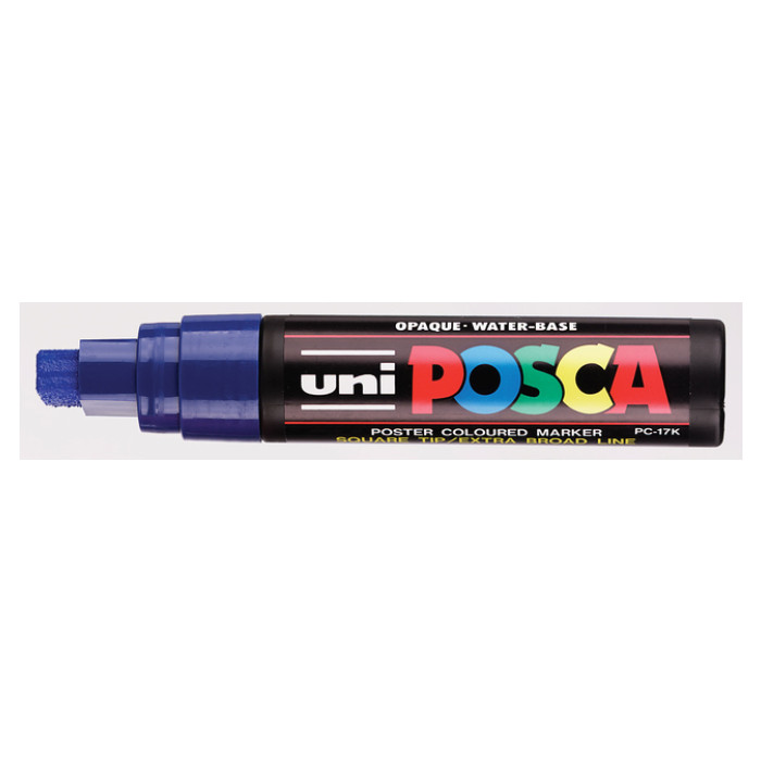 Paintmarker Uni POSCA PC17K extra breed rechthoek donkerblauw
