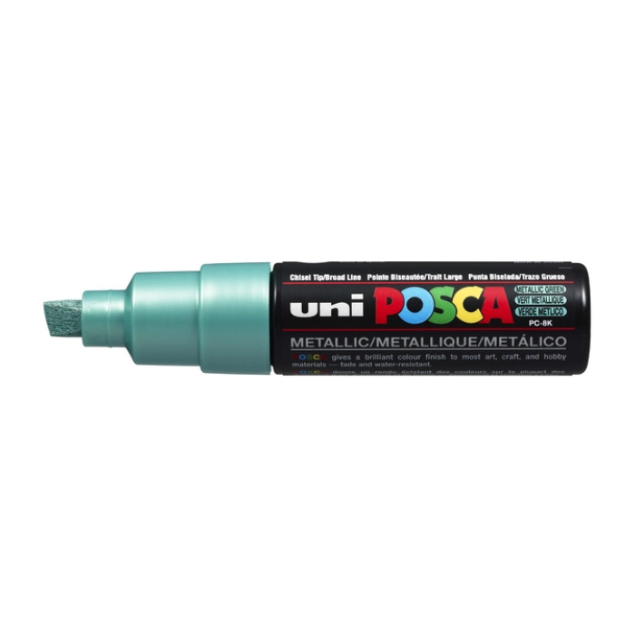 Paintmarker Uni POSCA PC8K breed schuin metallic groen