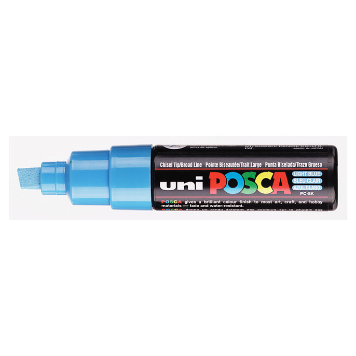 Paintmarker Uni POSCA PC8K breed schuin lichtblauw