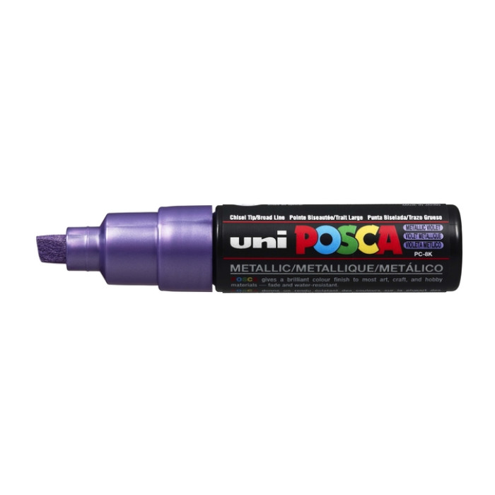 Paintmarker Uni POSCA PC8K breed schuin metallic paars