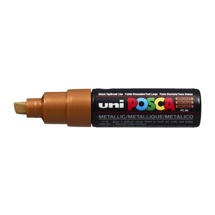 Paintmarker Uni POSCA PC8K breed schuin brons