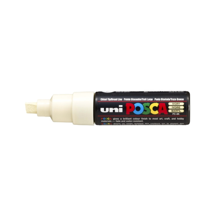 Paintmarker Uni POSCA PC8K breed schuin ivoor