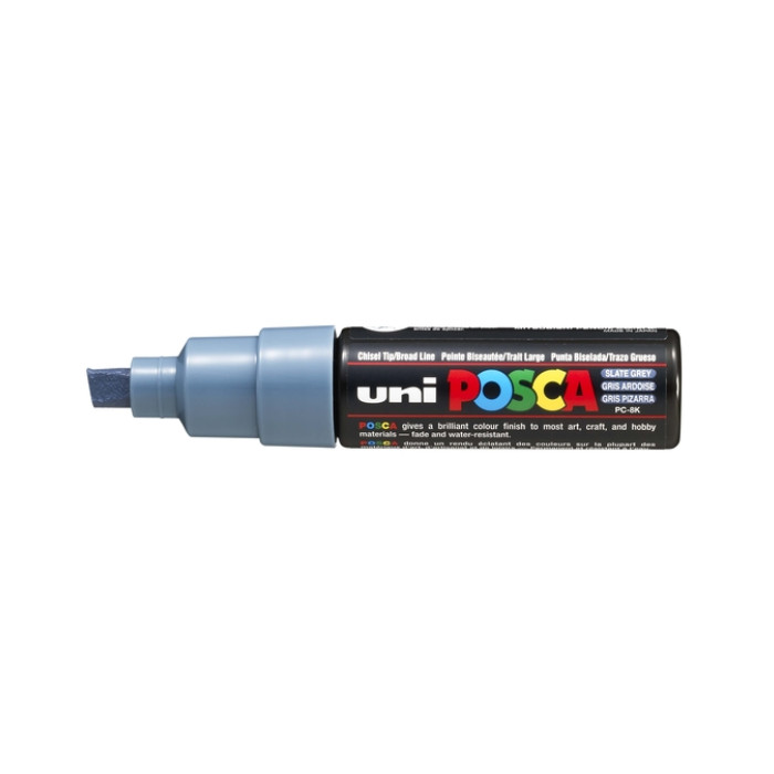 Paintmarker Uni POSCA PC8K breed schuin leisteengrijs