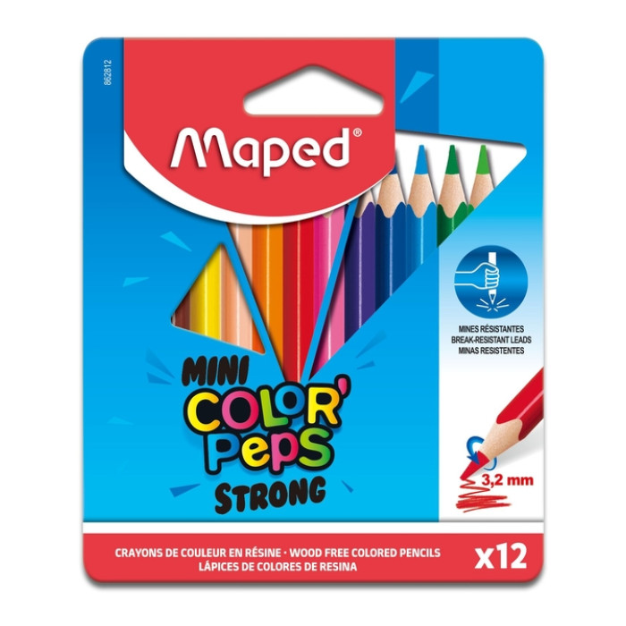 Kleurpotlood Maped Color'Peps Mini Strong set à 12 kleuren