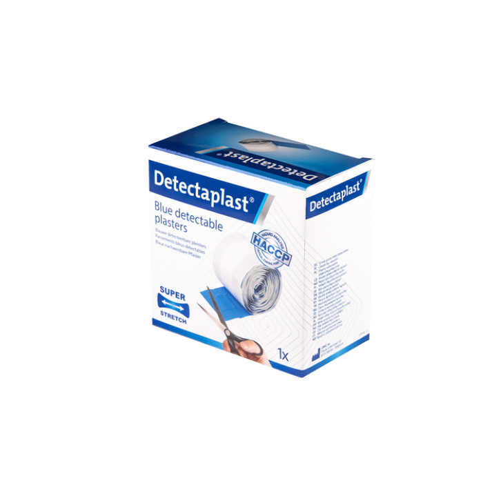Elastische blauwe textielpleister Detectaplast 6cmx5m