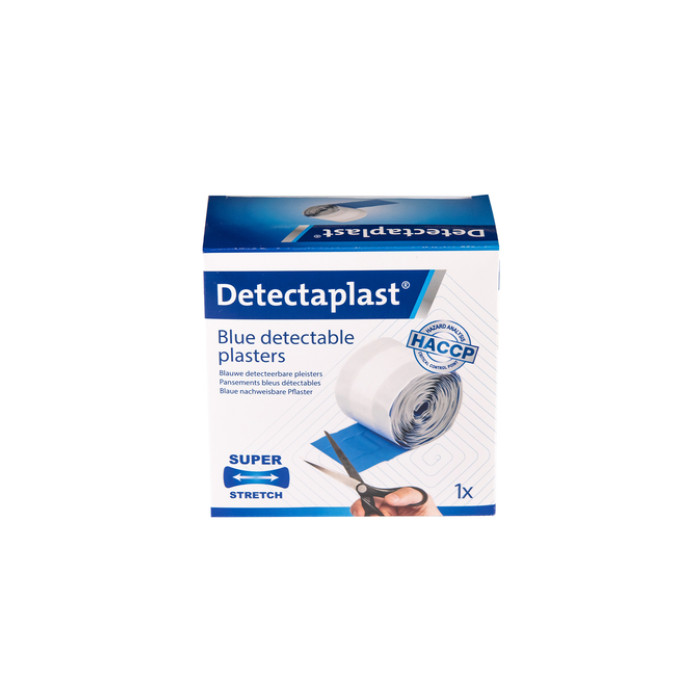 Elastische blauwe textielpleister Detectaplast 6cmx5m
