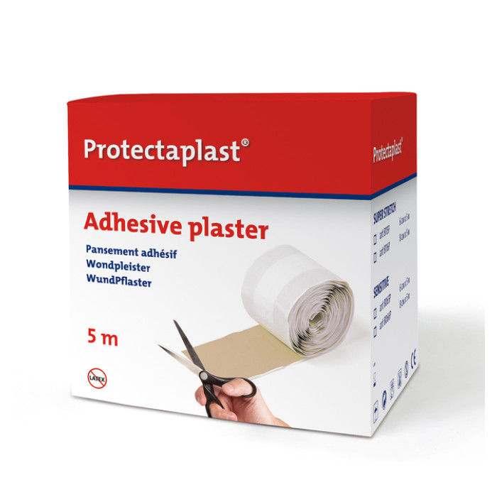 Elastische pleister Protectaplast bruin op rol 6cmx5m
