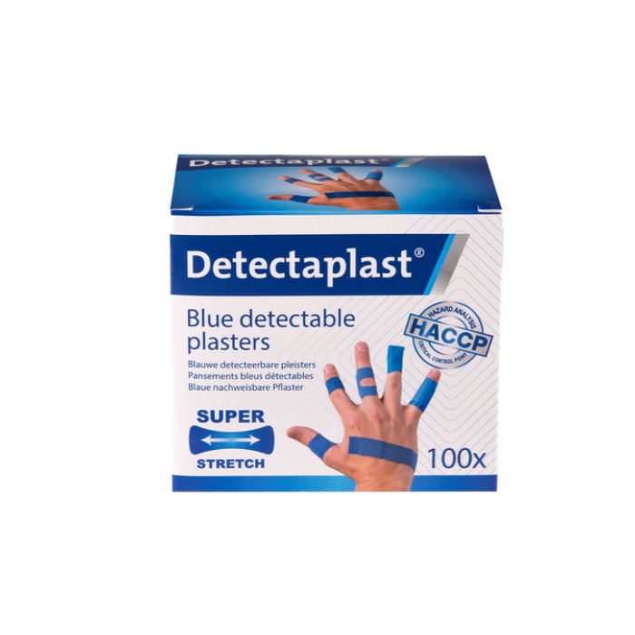 Elastische blauwe textielpleister Detectaplast assorti 100 stuks