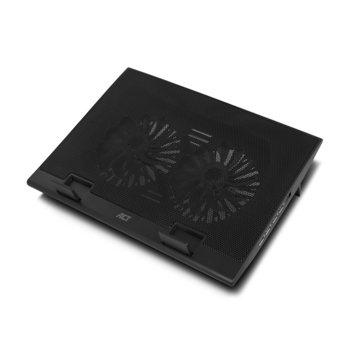 Laptopstandaard ACT 2 standen met ventilator 4-p hub