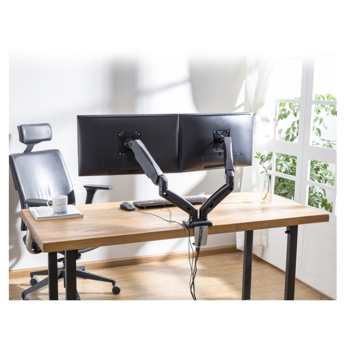 Monitorarm ACT office met gasveer 2 schermen