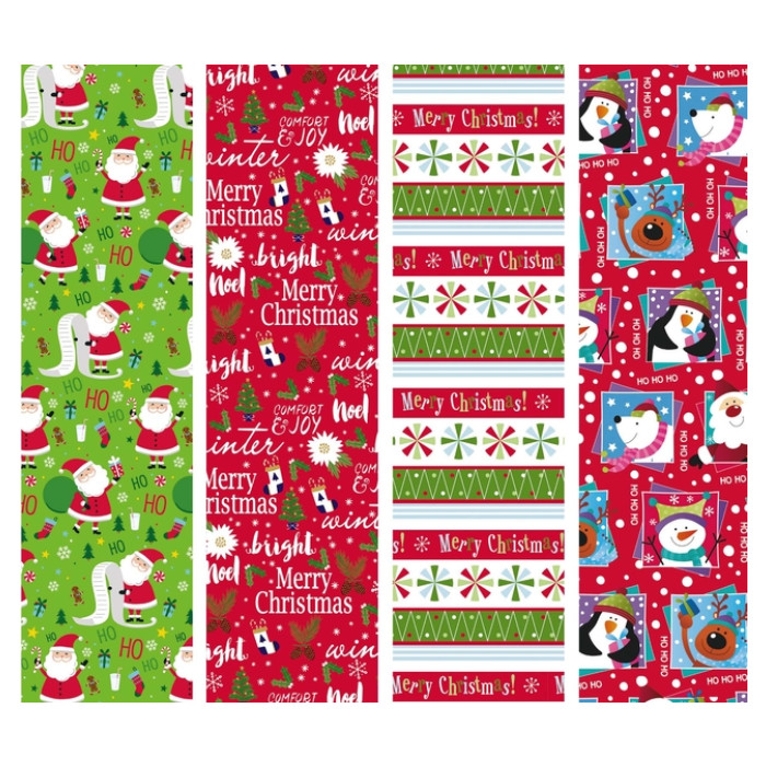 Inpakpapier Design Group Kerst 300x100cm assorti