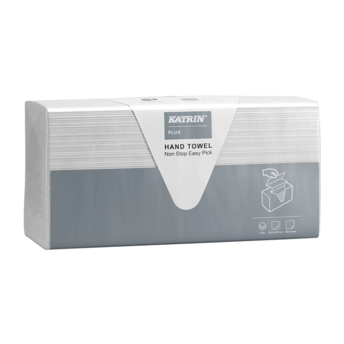 Handdoek Katrin Plus easy pick z-vouw 3-laags 203x255mm 21x120vel wit 87211