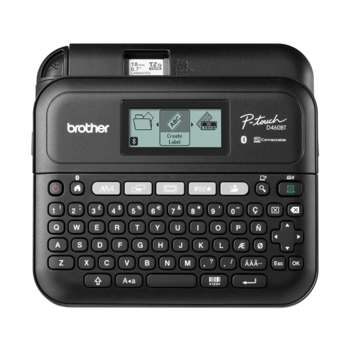 Labelprinter Brother P-touch TZe PT-D460BT desktop qwerty 18mm zwart in koffer