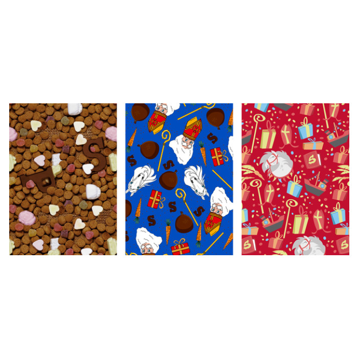 Inpakpapier sint 300x100cm assorti