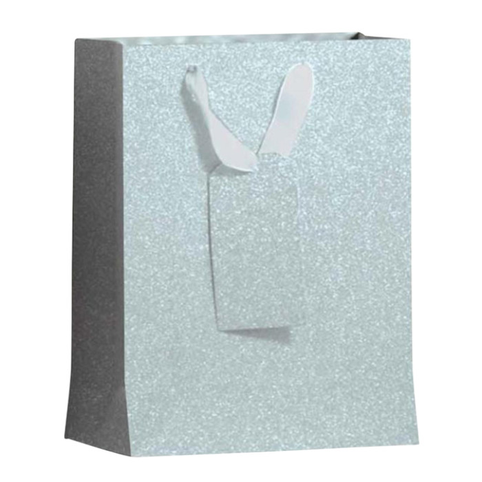 Cadeautas IG Group Zilver glitter 175x98x229mm