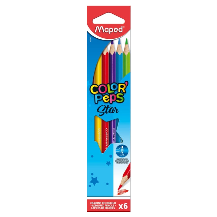 Kleurpotlood Maped Color'Peps Star set à 6 kleuren