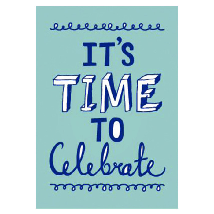 Kaarten Time to Celebrate uitnodigingen 5 stuks blauw