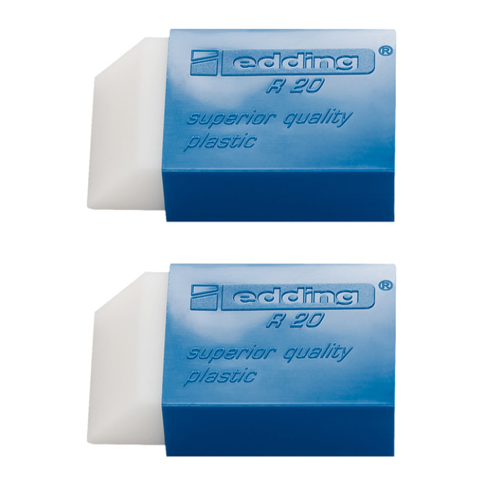 Gum edding R20 met kunststof blauwen houder 2 stuks