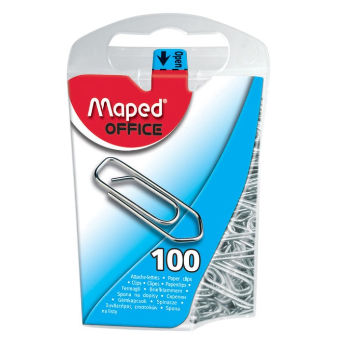 Paperclip Maped Office 25mm 100 stuks zilver
