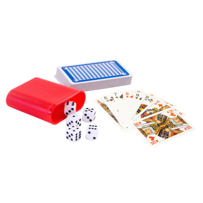 Spel speelkaarten en dobbelen Clown
