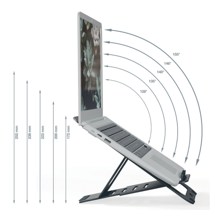 Laptopstandaard Leitz Ergo Aluminium plat verstelbaar