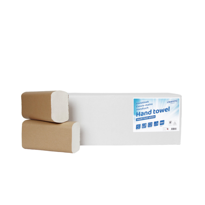 Handdoek Cleaninq I-vouw 2-laags 205x240mm 25x150st rc wit