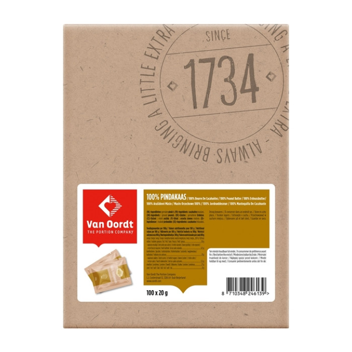 Pindakaas van Oordt 100% 100x20 gram