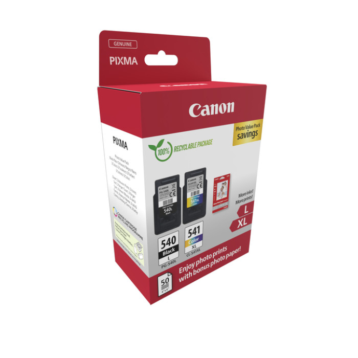 Inktcartridge Canon PG-540L CL-541XL zw+kl+papier