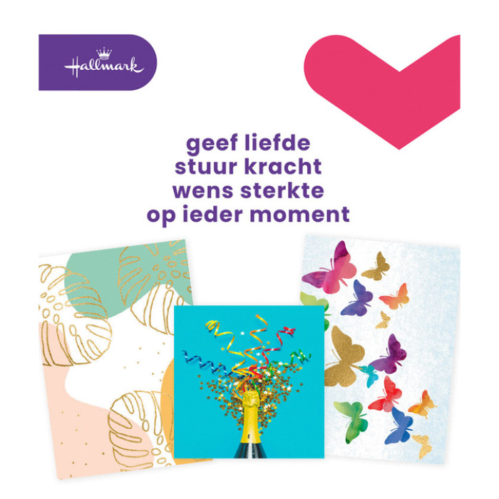 Wenskaart Hallmark navulset blanco 8 kaarten