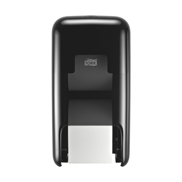 Toiletpapierdispenser Tork T7 Elevation OptiServe Coreless medium verticaal duo zwart 558042