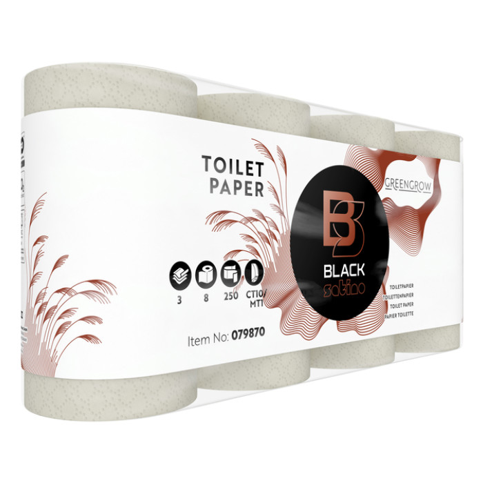 Toiletpapier BlackSatino GreenGrow CT10 3-laags 8x250vel naturel 079870