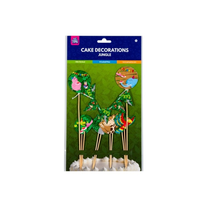 Cake decoratie Jungle 9 stuks