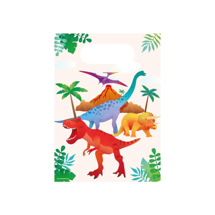 Cadeau tasjes Dino papier 23x16,5cm 6 stuks