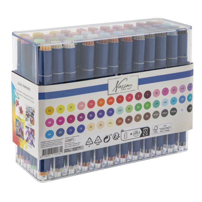 Alcoholmarkers Nassau Arts duopunt set à 48 kleuren