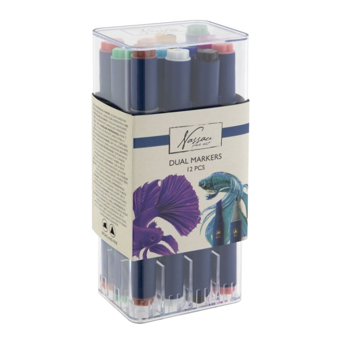 Alcoholmarkers Nassau Arts duopunt set à 12 kleuren