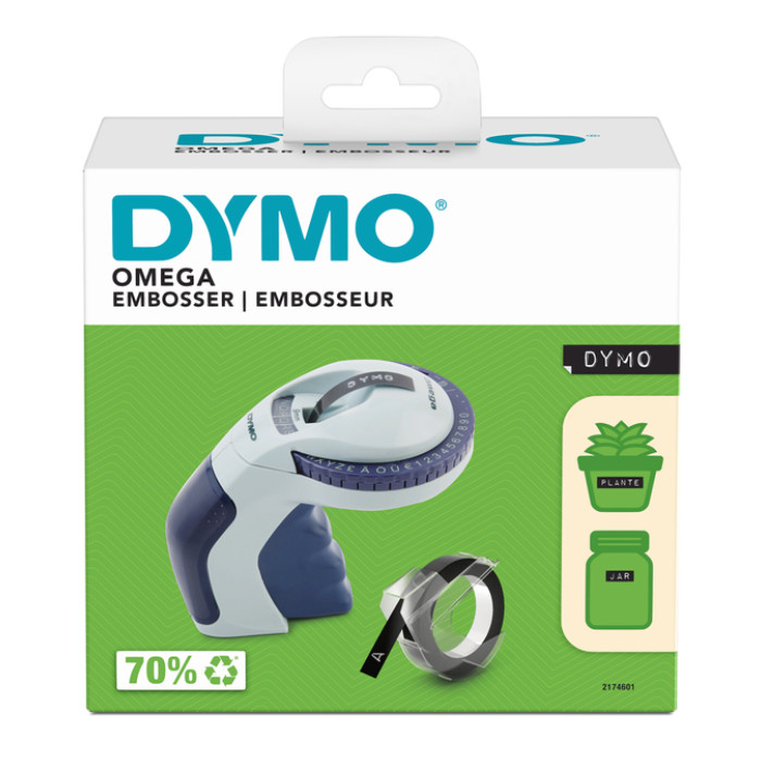 Lettertang Dymo Omega embossing blauw