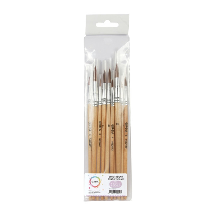 Penseel Qrea synthetisch haar set à 10 breedtes