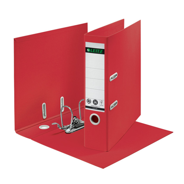 Ordner Leitz 180° Recycle 80 mm karton A4 rood