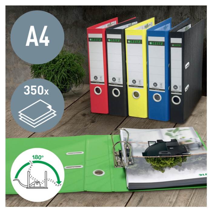 Ordner Leitz 180° Recycle 55 mm karton A4 groen