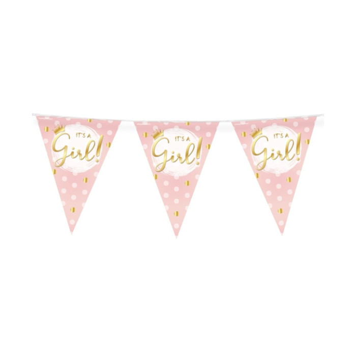 Party Flags foil It's a girl!