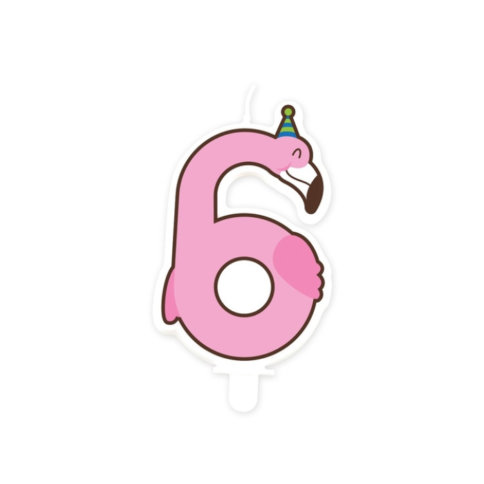 Jungle candle 6 Flamingo